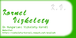 kornel vizkelety business card